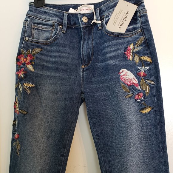 NWT Sundance DRIFWOOD Kelly Winter Bird BootCut Jeans. - Picture 8 of 17